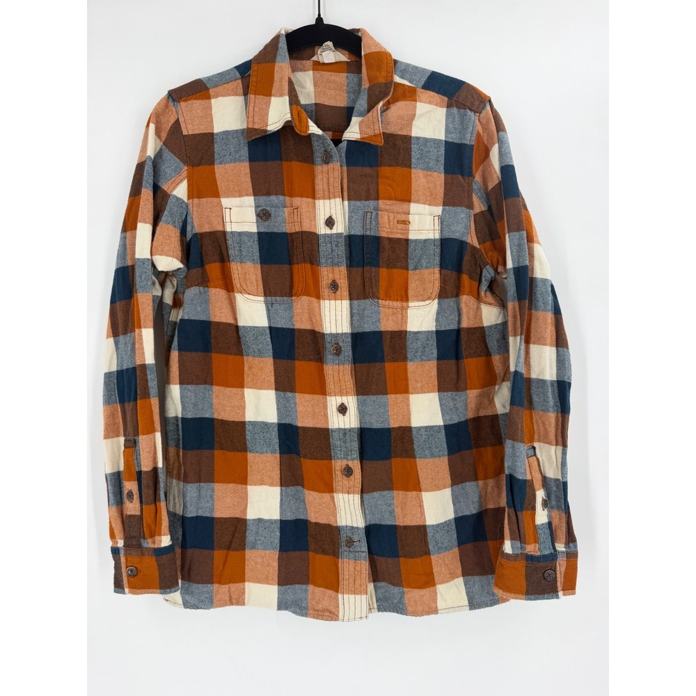 Duluth Trading Co Plaid Flannel Shirt Womens S Blue Cotton Gorpcore Outdoors